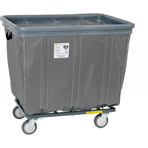 R&B® Wire Vinyl Bumper Truck, 2 Rigid 2 Swivel Casters, 18 Bushel Capacity, Gray