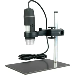 AmScope UTP200X003MP 10X-200X 0.3MP Handheld USB Digital Microscope with LED Illumination and Stand