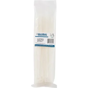 Global Industrial™ 11" Cable Zip Ties, Natural w/UV, 75 lb, 100/PK