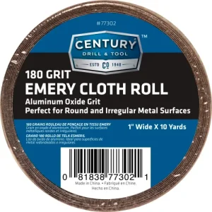 Century Drill 77302 Emery Cloth Shop Roll 10 Yards 1" Wide 180 Grit