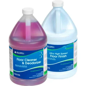 Global Industrial™ Floor Cleaning Kit, Floor Cleaner & Finish, 1 Gallon Bottles, 2/Case