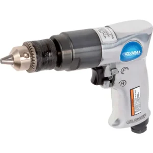 Global Industrial™ Reversible Pistol Grip Air Drill, Standard Keyed, 3/8" Chuck, 2000 RPM